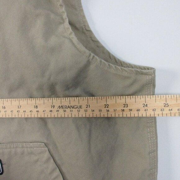 Fin Tech Men's XL Tan Full Zip Heavy-Duty Canvas Vest Multipocketed Lined 850 - Picture 9 of 11
